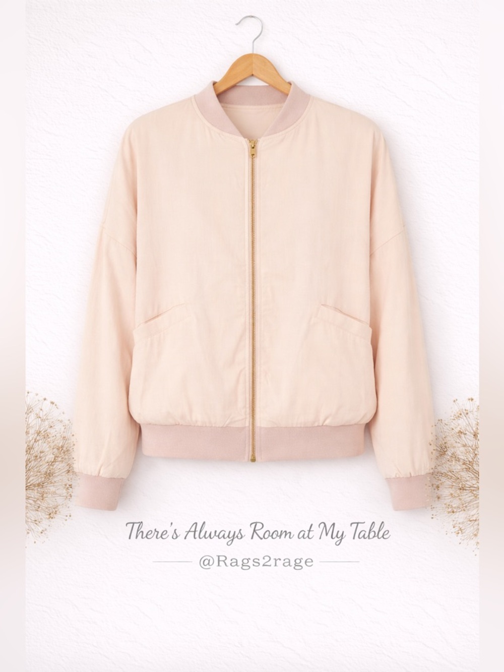 Silence + Noise Pink Cream Bomber Jacket Women’s Size S